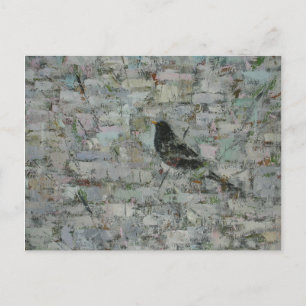 Amsel im Baum Postkarte