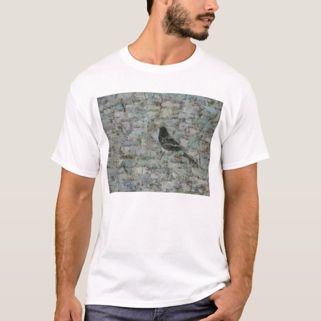 Amsel im Baum T-Shirt (Vorderseite)
