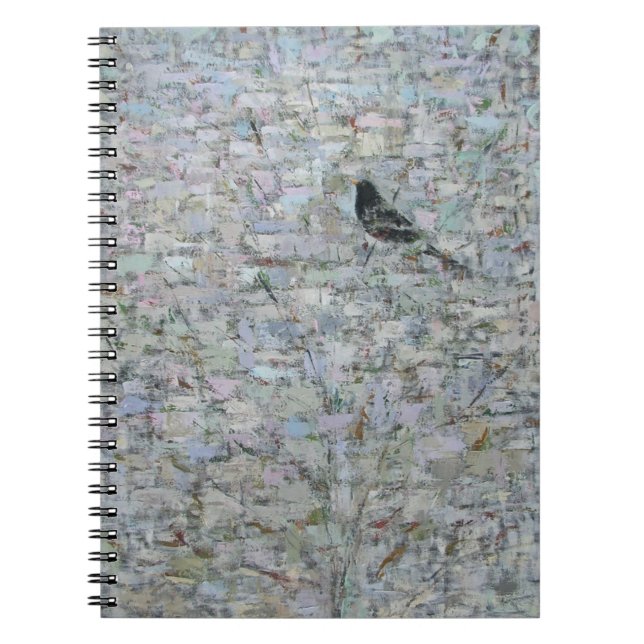 Amsel in Baum 2012 Notizblock (Vorderseite)