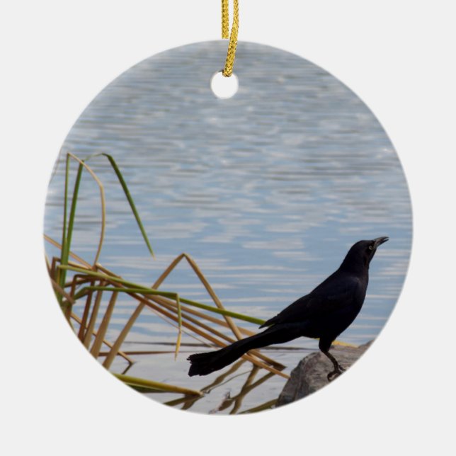 Amsel singen keramik ornament (Vorne)