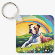 Amstaff American Staffordshire Terrier Rainbow Dog
