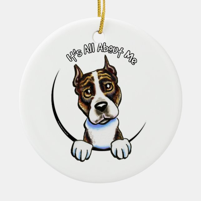 AmStaff Brindle IAAM Keramikornament (Vorne)