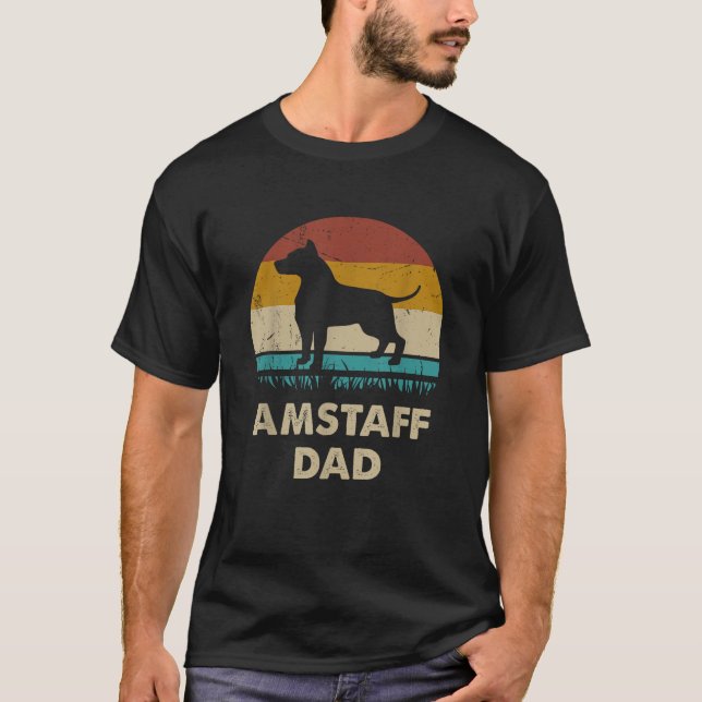 Amstaff Dad American Staffordshire Terrier Dog Lov T-Shirt (Vorderseite)
