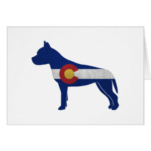 AmStaff Dog Colorado Flag Silhouette Card