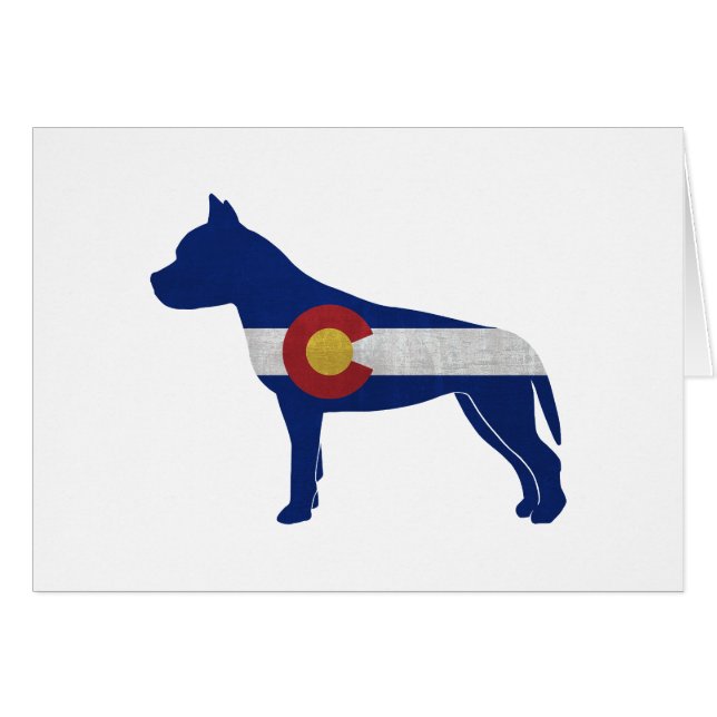 AmStaff Dog Colorado Flag Silhouette Card (Vorderseite (Horizontal))