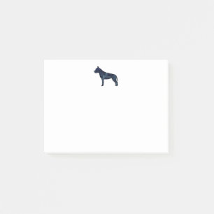 Amstaff Hund Silhouette Schwarzes Wasser Post-it Klebezettel