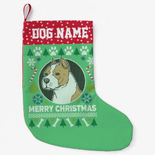 Amstaff Pit Bull Breed Ugly Christmas Sweater Kleiner Weihnachtsstrumpf
