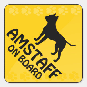 Amstaff Überfahrt [Xing] Quadratischer Aufkleber
