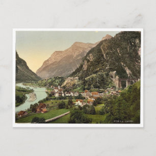 Amsteg, von der Bahn, Gotthardbahn, CH Postkarte