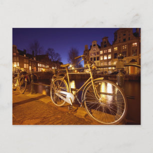 Amsterdam am Abend in Amsterdam Niederlande Postkarte