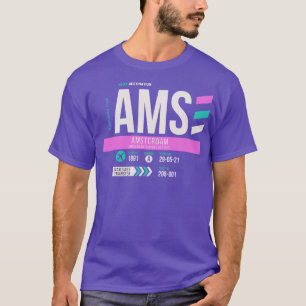 Amsterdam AMS Airport Code Gepäckmarke T-Shirt