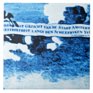 Amsterdam Antike Schiffe Delftware Vintage-Look A2 Fliese
