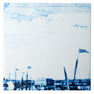 Amsterdam Antike Schiffe Delftware Vintage-Look B2 Fliese