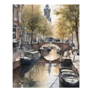 Amsterdam Aquarellmalerei Fotodruck
