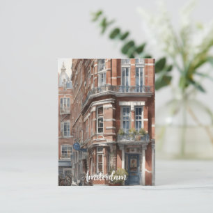 Amsterdam Aquarellmalerei Postkarte