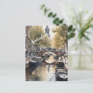 Amsterdam Aquarellmalerei Postkarte