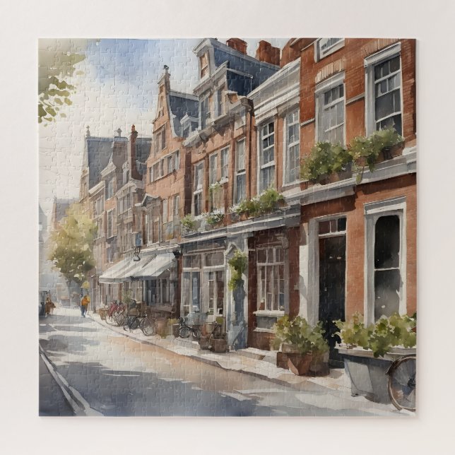 Amsterdam Aquarellmalerei Puzzle (Vertikal)