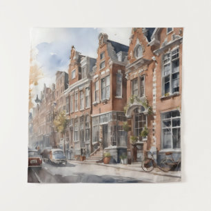 Amsterdam Aquarellmalerei Wandteppich