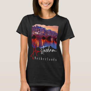 Amsterdam At Night - Niederlande Holland - Amster T-Shirt