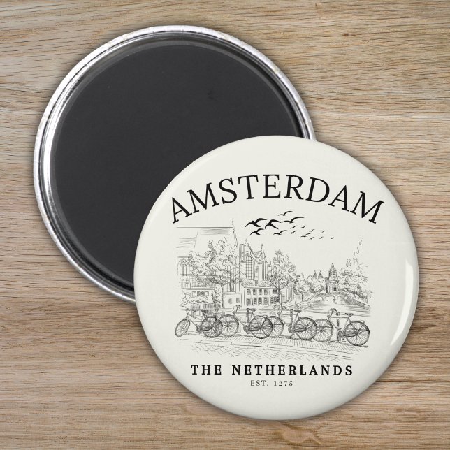 Amsterdam Beautiful Vintage Scene Magnet (Von Creator hochgeladen)