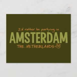 AMSTERDAM - benutzerdefinierte Farbpostkarte Postkarte