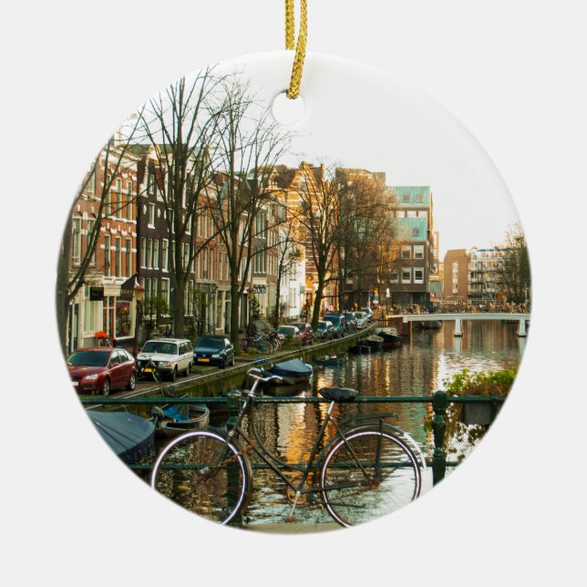 Amsterdam Bicicle Keramik Ornament (Vorne)