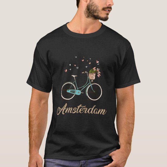 Amsterdam Bike Bicycle Niederlande T-Shirt (Vorderseite)