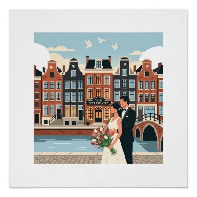 Amsterdam Braut und Bräutigam Poster (Vorderseite)