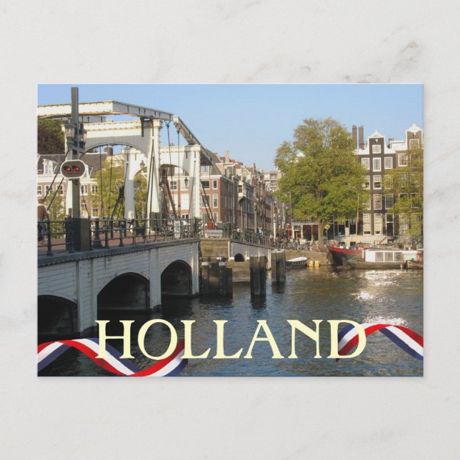 Amsterdam Bridge Holland Postcard Postkarte (Vorderseite)