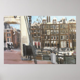 Amsterdam Bridge und Canal Houses Feine Kunst Poster