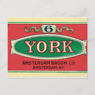 Amsterdam Broom Company New York NY Vintage Etiket Postkarte