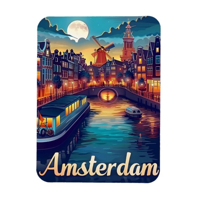 Amsterdam by Night Magnet (Vertikal)