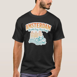 Amsterdam Canal & Bicycle Art – Breathe Easy T-Shirt