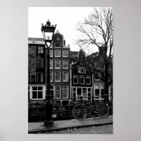 Amsterdam Canal Black and White Foto