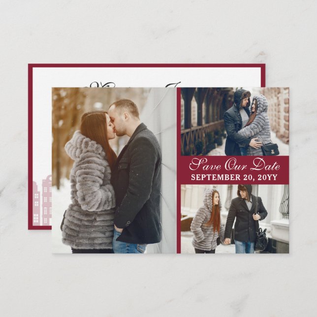 Amsterdam Canal Houses Dutch Save the Date Card Einladung (Vorne/Hinten)