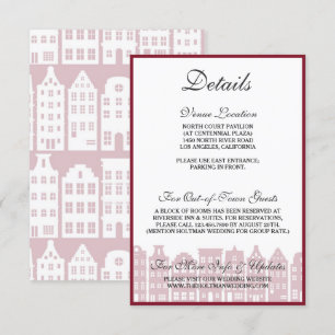 Amsterdam Canal Houses Dutch Wedding Details Card Einladung
