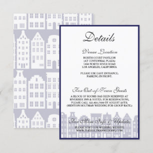 Amsterdam Canal Houses Dutch Wedding Details Card Einladung