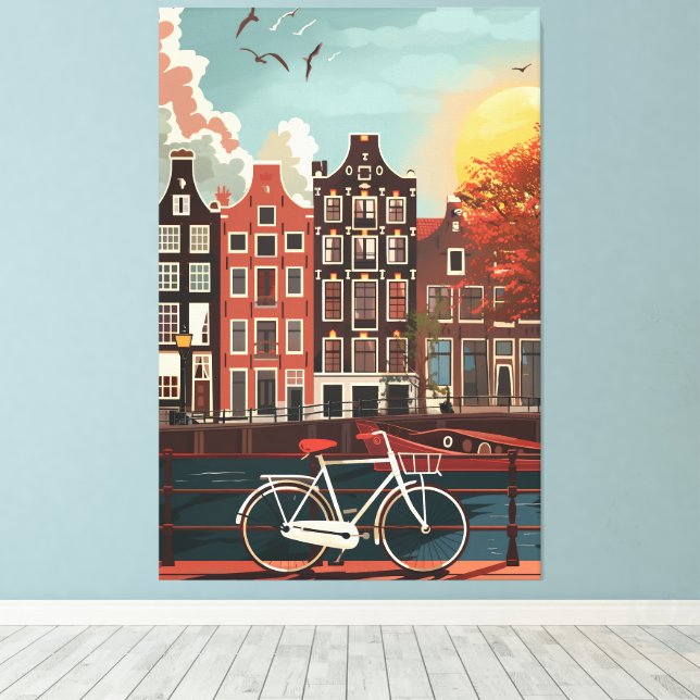 Amsterdam Canal Houses Leinwanddruck (Insitu (Holzboden))