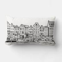 Amsterdam Canal Netherlands Cityscape Illustration