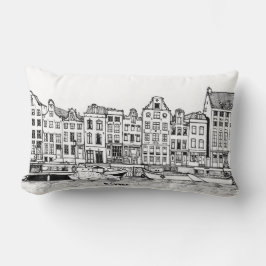 Amsterdam Canal Netherlands Cityscape Illustration Lendenkissen