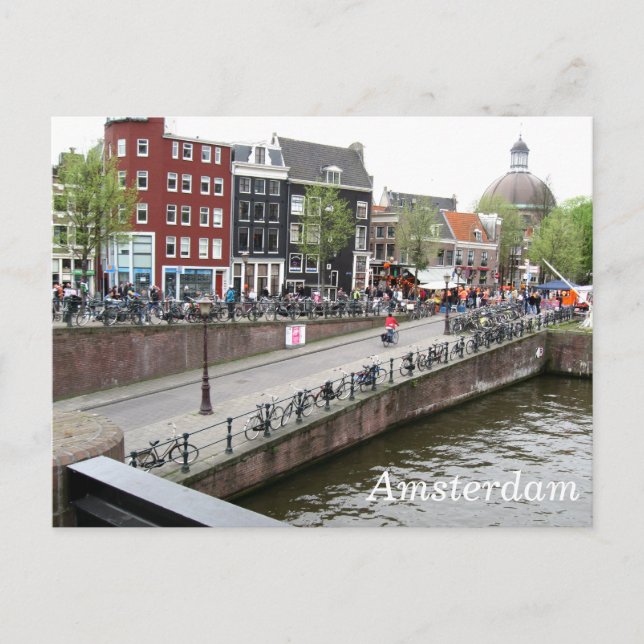 Amsterdam Canal Postcard Postkarte (Vorderseite)
