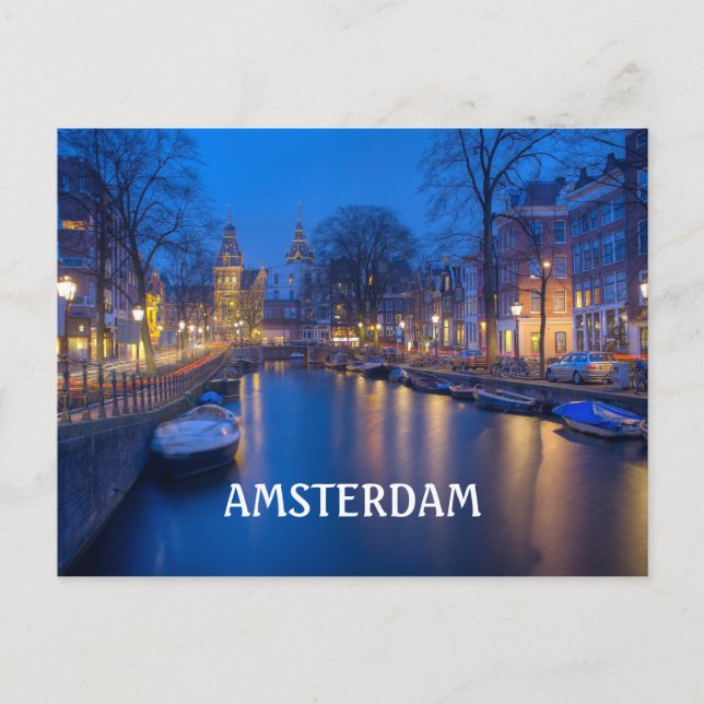Amsterdam Canal Postkarte (Vorderseite)