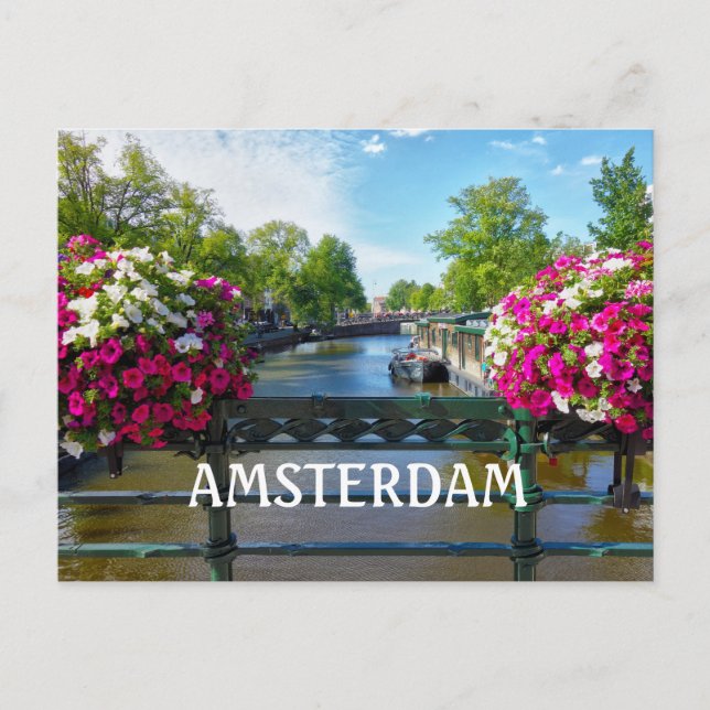 Amsterdam Canal Postkarte (Vorderseite)