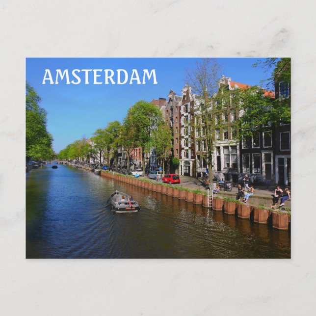 Amsterdam Canal Postkarte (Vorderseite)