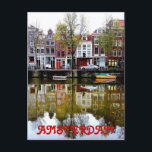 Amsterdam Canal Rainy Spring Day Postkarte<br><div class="desc">Hallo ! Hoffe,  dass dir dieses Foto,  das ich genommen habe! Füge deinen eigenen Text hinzu und Karo meine Shops für mehr!</div>