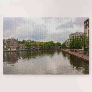Amsterdam Canal Reflektion, Niederlande Puzzle