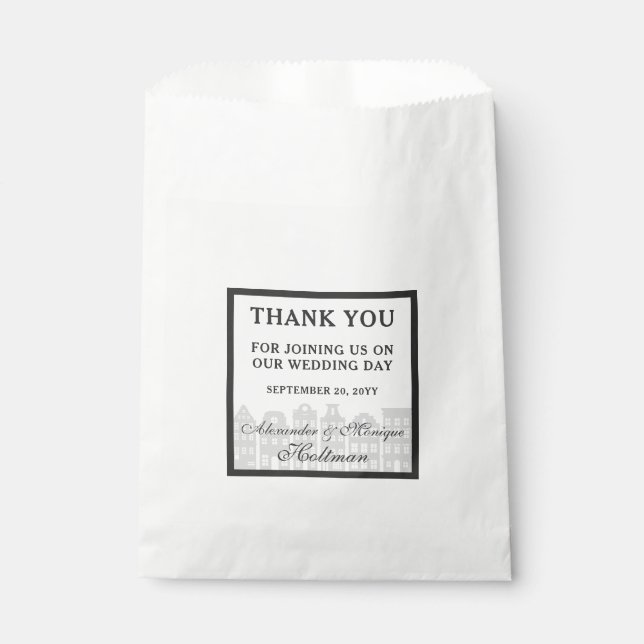 Amsterdam Canal Row Houses Dutch Wedding Vielen Da Geschenktütchen (Vorderseite)