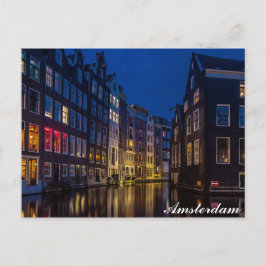Amsterdam Canal Zuhause Night Lights Postkarte