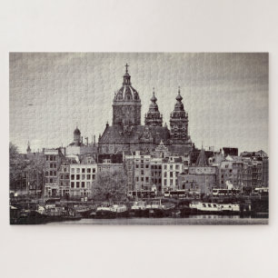 Amsterdam & Cathedral, City Boats / Vintag Holland Puzzle
