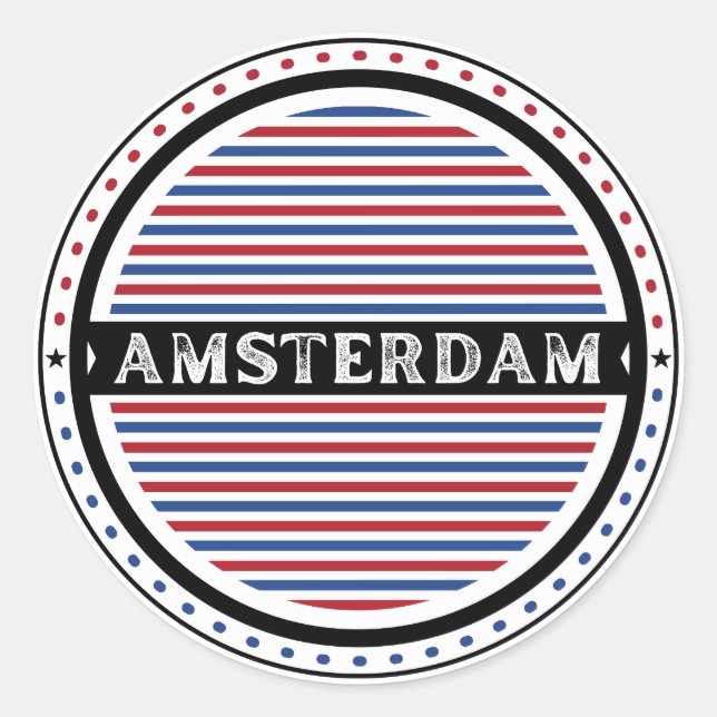Amsterdam City Pride Emblem – Niederländische Iden Runder Aufkleber (Vorderseite)